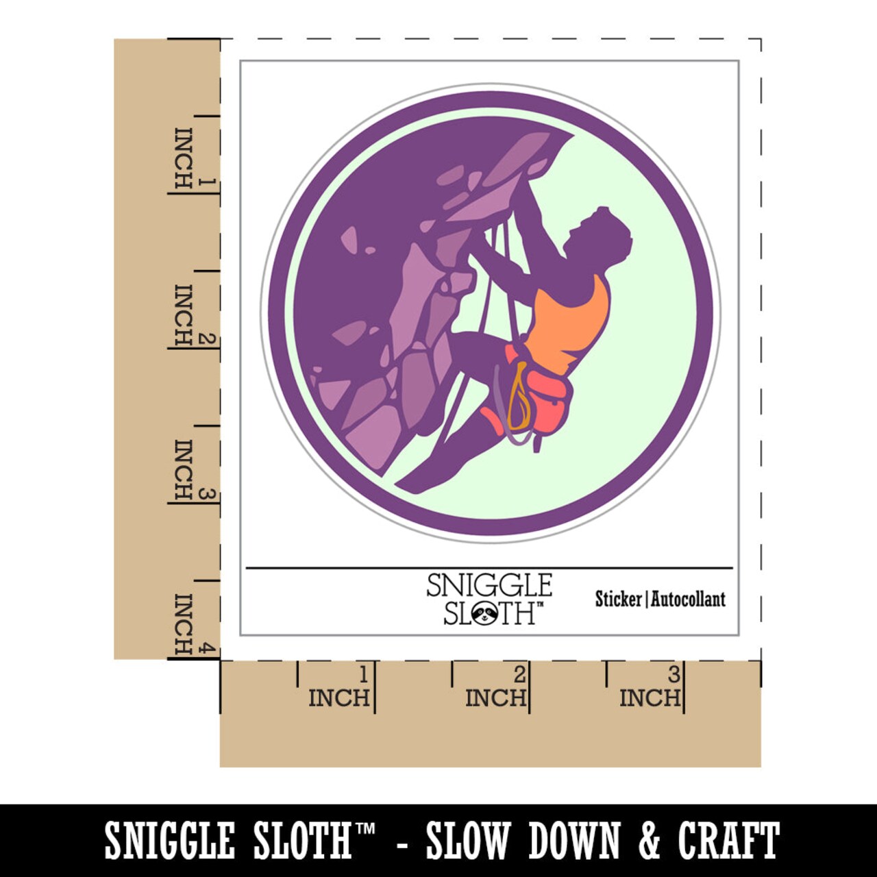 Mountain Climber Rock Climbing Hiking Waterproof Vinyl Phone Tablet Laptop Water Bottle Sticker Set - 5 Pack